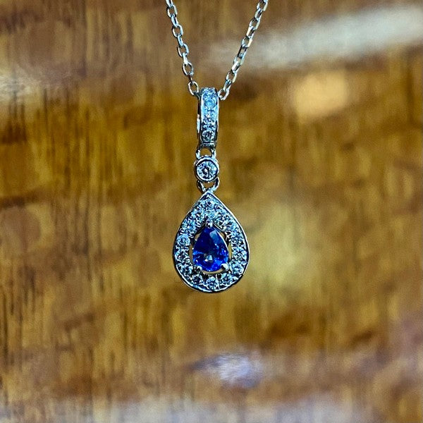 Sapphire Pear Necklace
