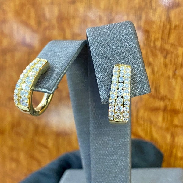 18k Diamond Fancy Tapered Earrings