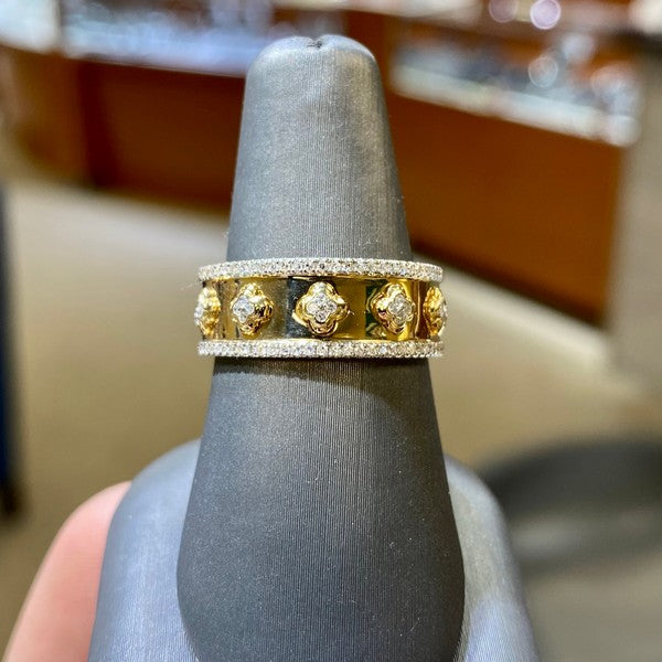 Yellow Gold and Diamond Clover Ring