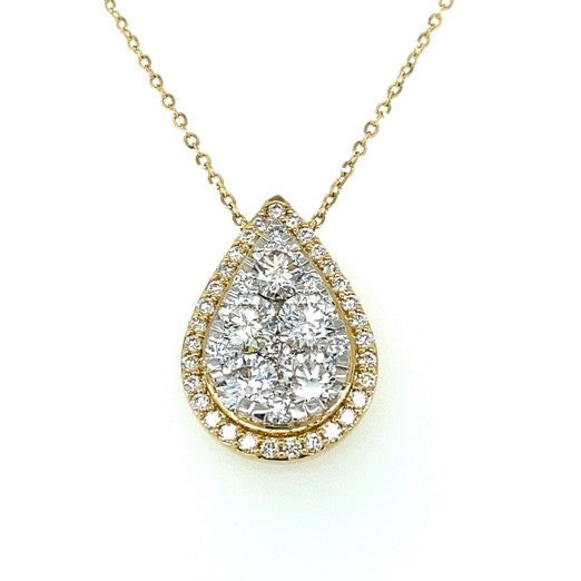 Diamond Cluster Pear Shape Necklace