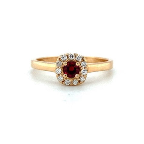 18K Rose Gold Ruby and Diamond Ring